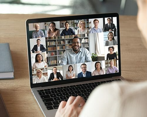 Virtual meeting on computer screen, using Affectiva's Emotion AI for qualitative research